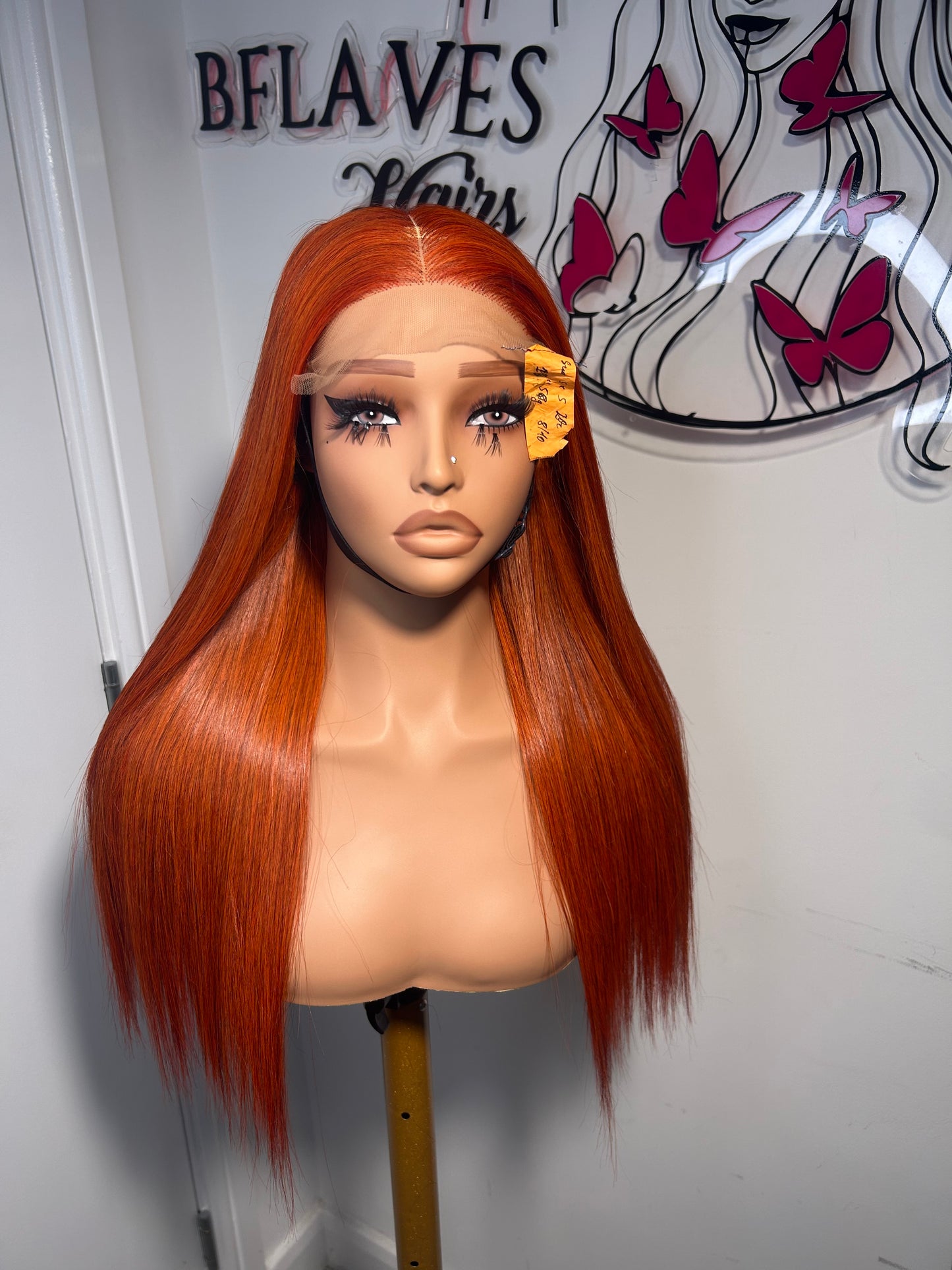 16/18” ginger bonestraight with 5x5 Glueless closure. Website Exclusive 145£