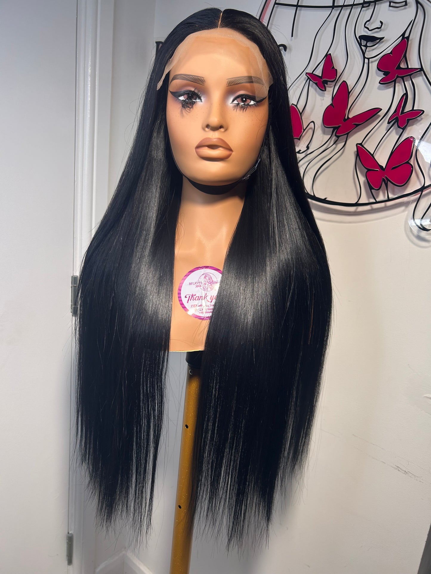 24” SDD bonestraight with 5x5 Glueless Closure. Website Exclusive £250