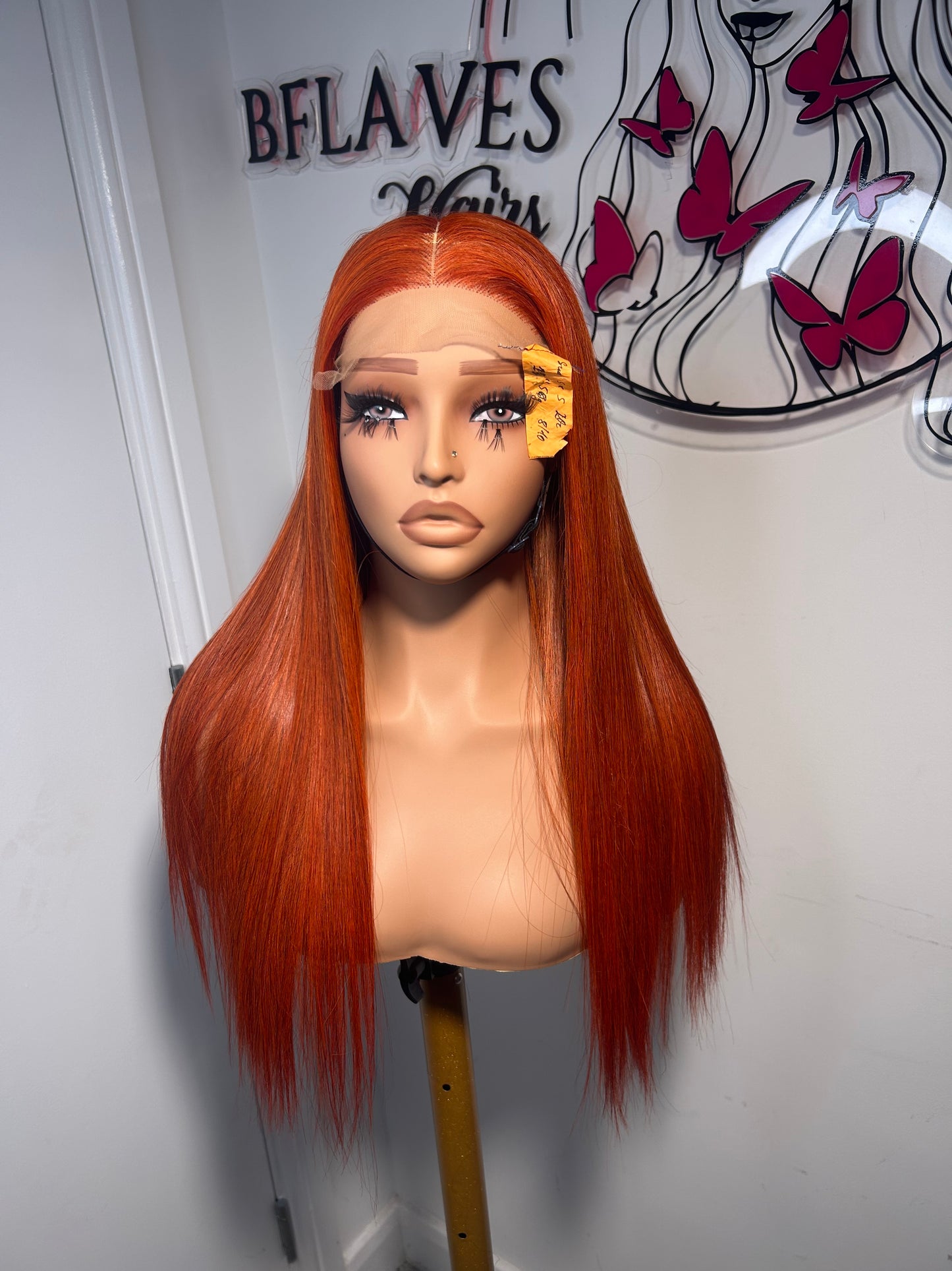 16/18” ginger bonestraight with 5x5 Glueless closure. Website Exclusive 145£
