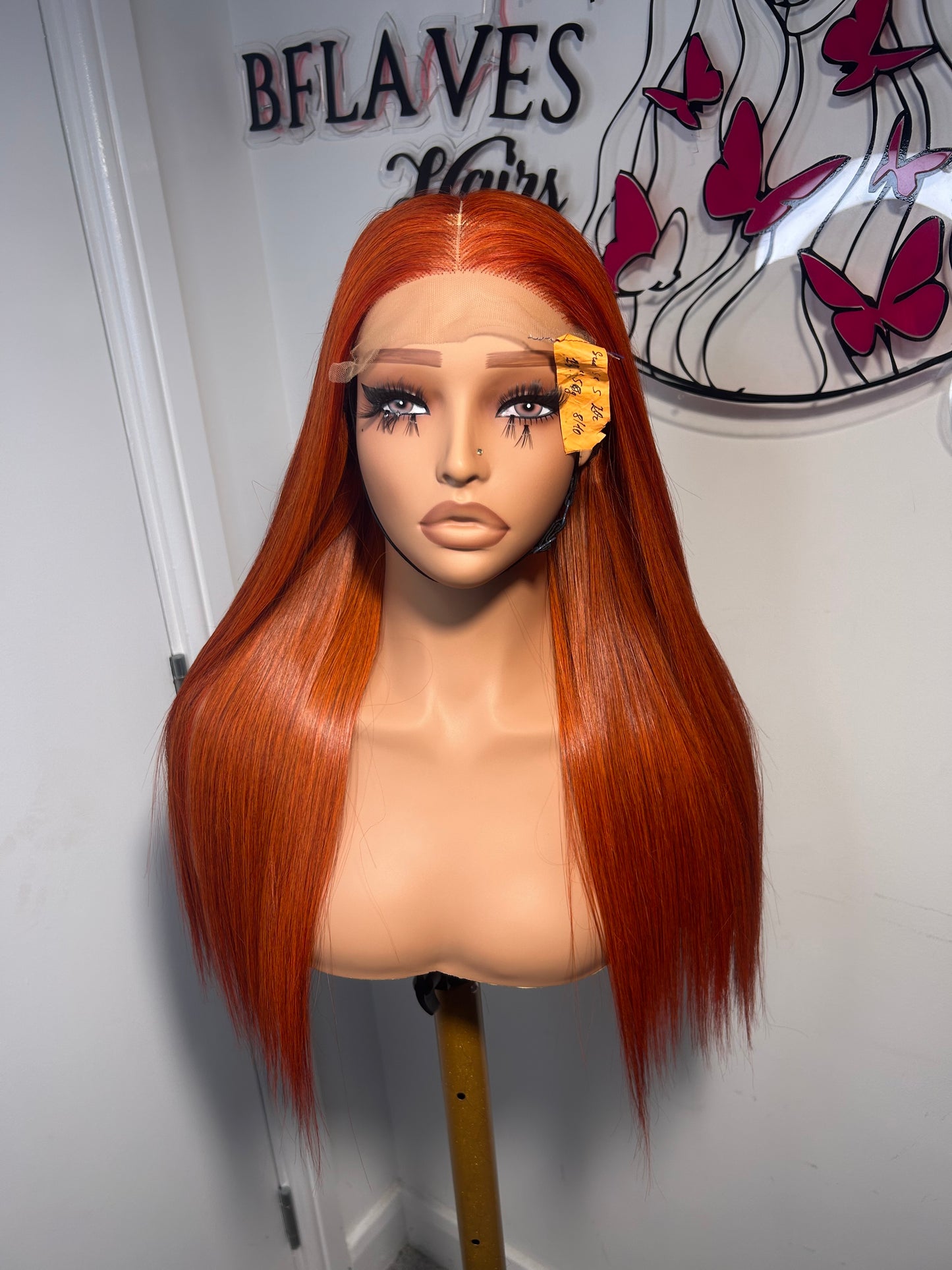16/18” ginger bonestraight with 5x5 Glueless closure. Website Exclusive 145£